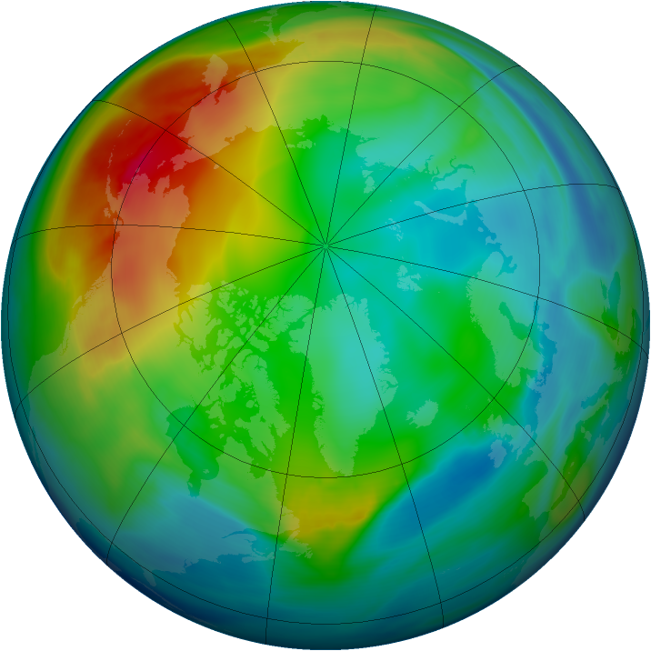 Arctic ozone map for 12 December 2006